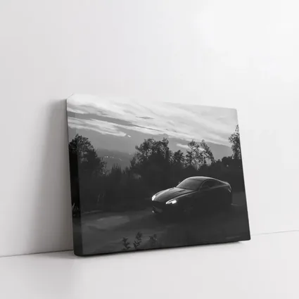 Aston Martin Vantage Black and White Dusk