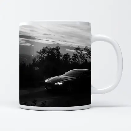 Aston Martin Vantage Black and White Dusk