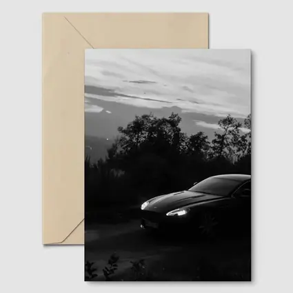 Aston Martin Vantage Black and White Dusk