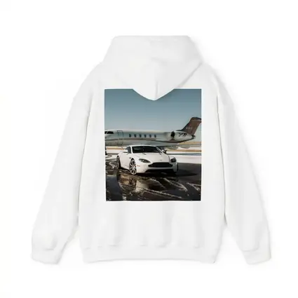Aston Martin Vantage White Private Jet Tarmac
