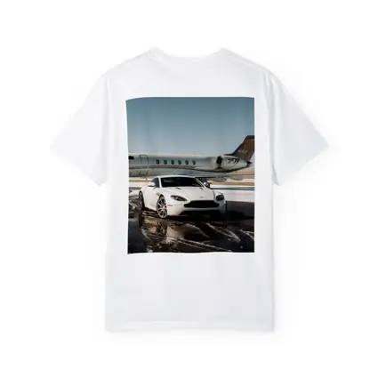 Aston Martin Vantage White Private Jet Tarmac