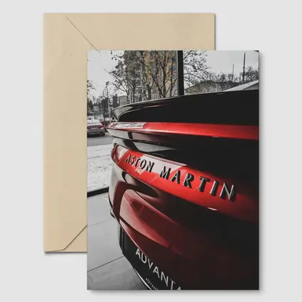 Aston Martin Red Sports Car Rear Close Up