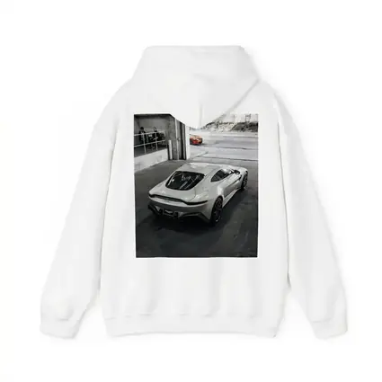 Aston Martin Vantage White Parked Urban Garage