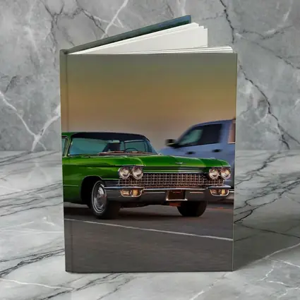 Green Cadillac Classic Car Highway Sunset Drive