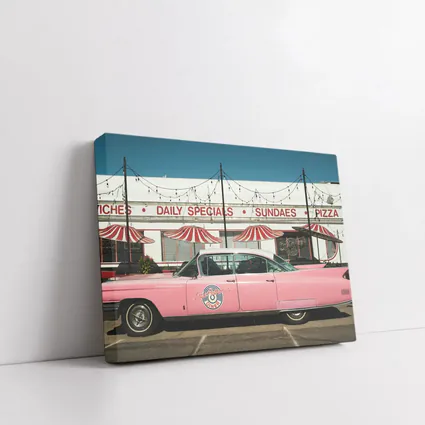 Pink Cadillac Classic American Diner Scene