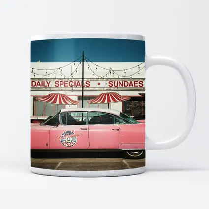 Pink Cadillac Classic American Diner Scene