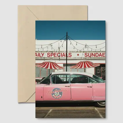 Pink Cadillac Classic American Diner Scene
