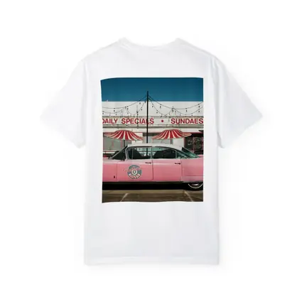 Pink Cadillac Classic American Diner Scene