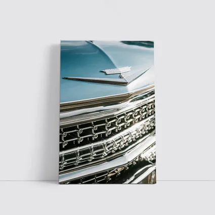 Classic Cadillac Chrome Grille Blue Hood