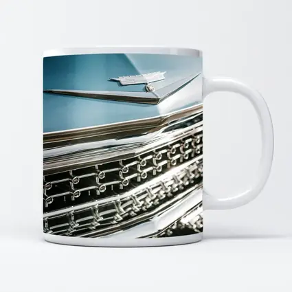 Classic Cadillac Chrome Grille Blue Hood