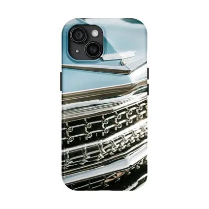 Classic Cadillac Chrome Grille Blue Hood