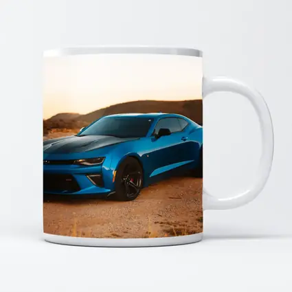 Chevrolet Camaro Blue Desert Sunset Scene