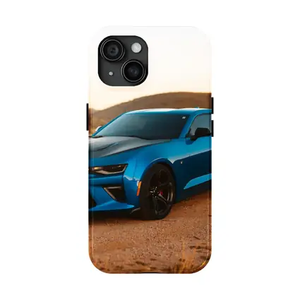 Chevrolet Camaro Blue Desert Sunset Scene