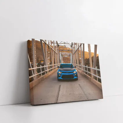 Chevrolet Camaro Blue on Steel Bridge