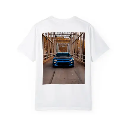 Chevrolet Camaro Blue on Steel Bridge