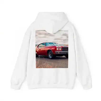 Red Chevrolet Chevelle SS Cloudy Sky