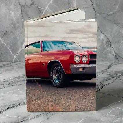 Red Chevrolet Chevelle SS Cloudy Sky