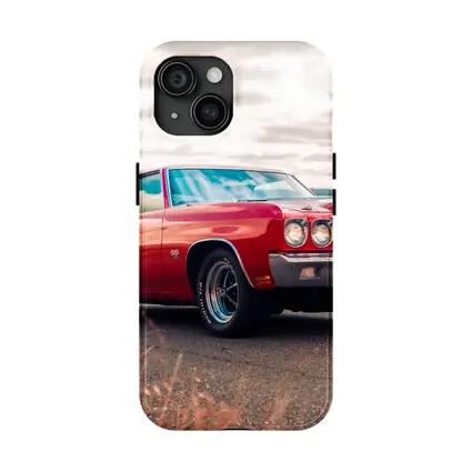 Red Chevrolet Chevelle SS Cloudy Sky
