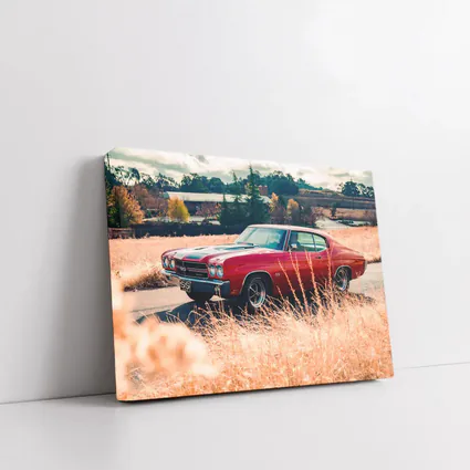 Chevrolet Chevelle SS Red Muscle Car Field