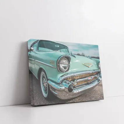 Classic Chevrolet Bel Air Teal Chrome Detail