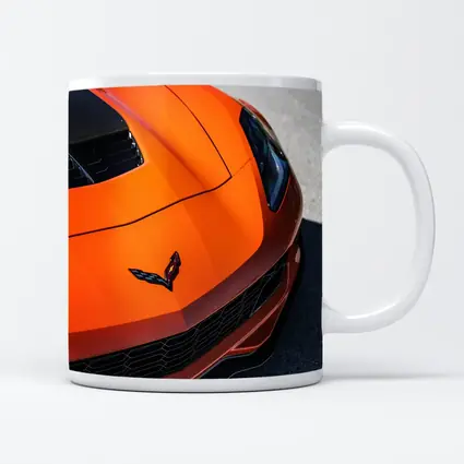 Chevrolet Corvette Orange Hood Close Up
