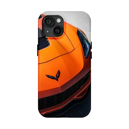 Chevrolet Corvette Orange Hood Close Up