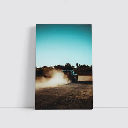 Muscle Car Drifting Dust Dirt Road
