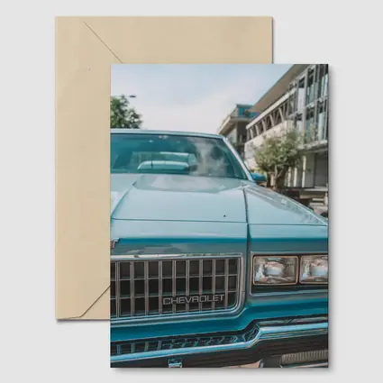 Classic Chevrolet Blue Hood Street Scene