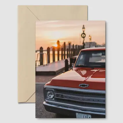 Chevrolet Classic Truck Sunset Harbor View