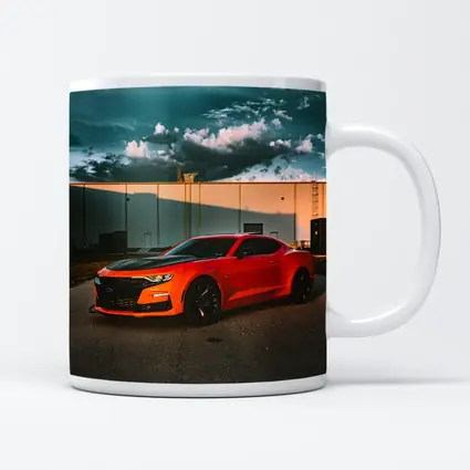 Chevrolet Camaro Orange Muscle Car Stormy Sky