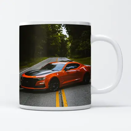 Chevrolet Camaro Orange Muscle Car Forest Road