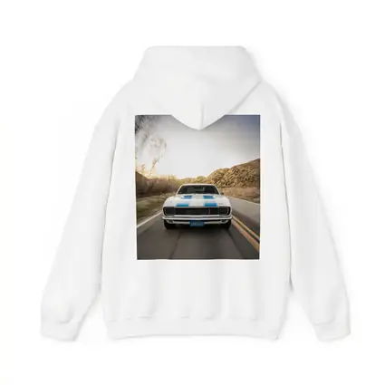 Chevrolet Camaro White Blue Stripes Desert Road