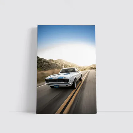 Chevrolet Camaro White Muscle Car Open Road