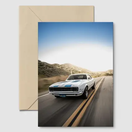 Chevrolet Camaro White Muscle Car Open Road