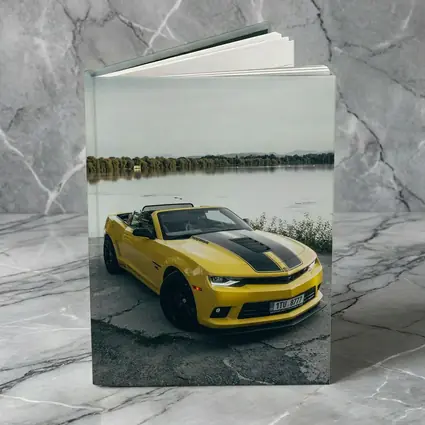 Yellow Chevrolet Camaro Convertible By Lake