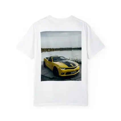 Yellow Chevrolet Camaro Convertible By Lake