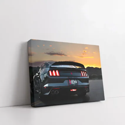 Ford Mustang Rear View Desert Sunset