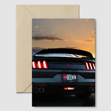 Ford Mustang Rear View Desert Sunset