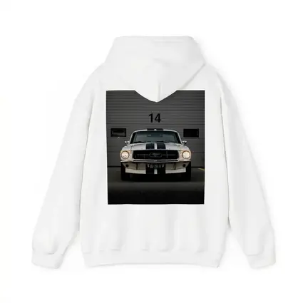 Ford Mustang Classic White Racing Stripes Garage