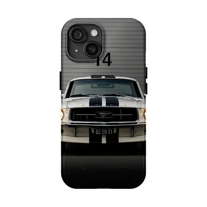 Ford Mustang Classic White Racing Stripes Garage
