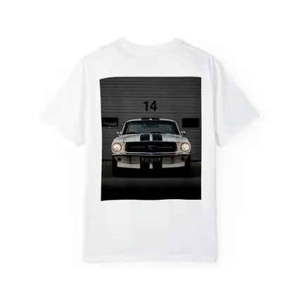 Ford Mustang Classic White Racing Stripes Garage