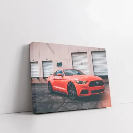 Ford Mustang Red Sports Car Urban Setting