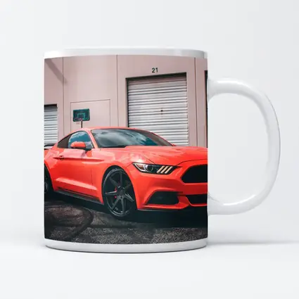 Ford Mustang Red Sports Car Urban Setting