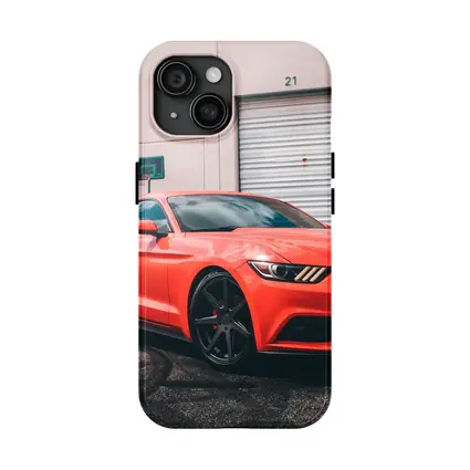 Ford Mustang Red Sports Car Urban Setting