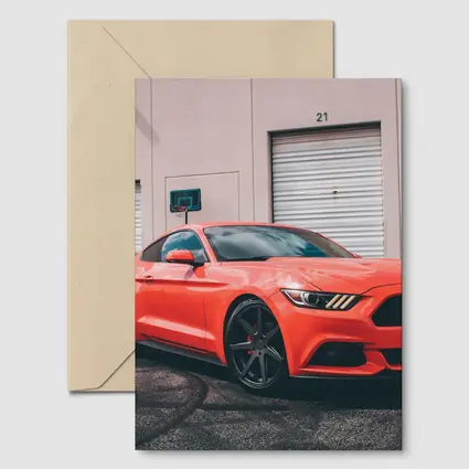 Ford Mustang Red Sports Car Urban Setting
