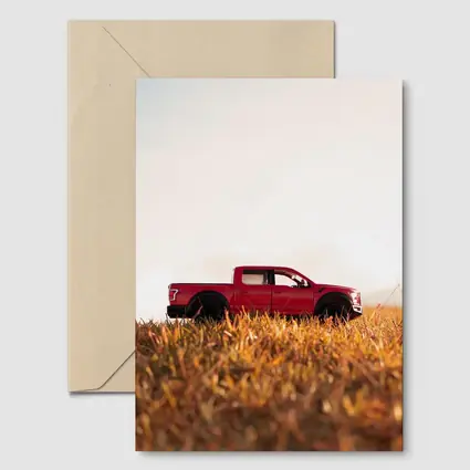 Red Ford F-Series Truck Golden Grass Field