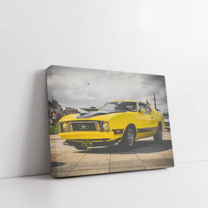 Ford Mustang Mach 1 Yellow Classic Car