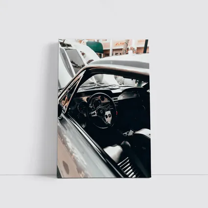 Classic Car Interior Black Steering Wheel