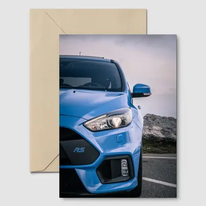 Ford Focus RS Blue Front Close Up