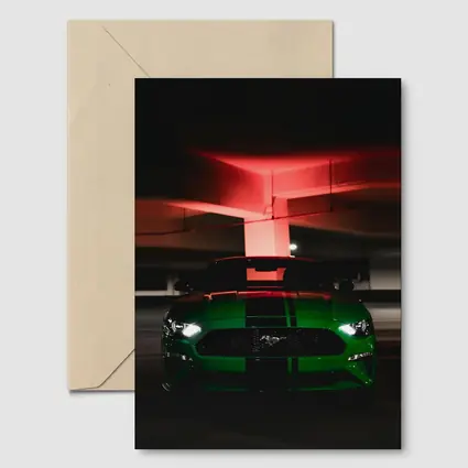Ford Mustang Green Muscle Car Dark Garage